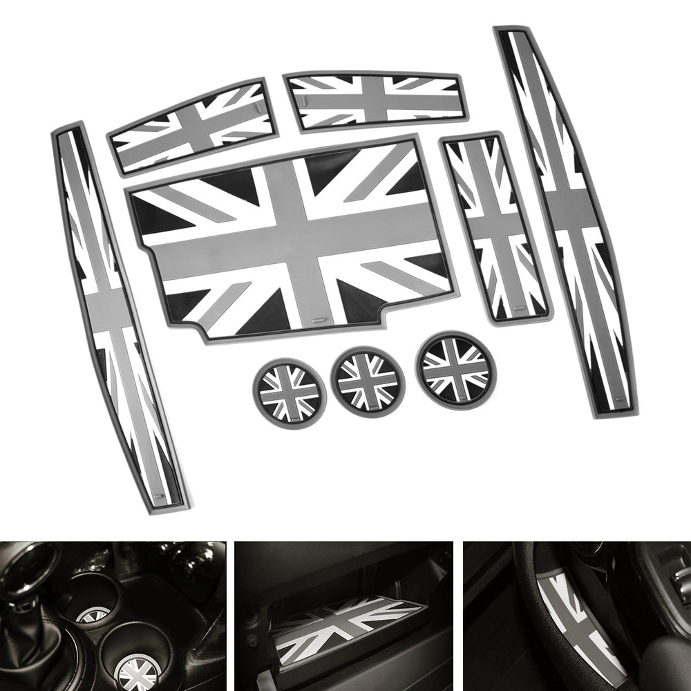 Union Jack UK Flag Style Coasters For MINI Cooper F55 Cup Holders Side Door Mats