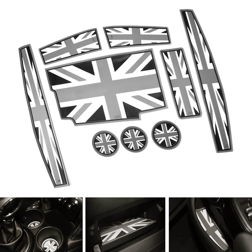 Union Jack UK Flag Style Coasters For MINI Cooper F55 Cup Holders Side Door Mats