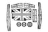 Union Jack UK Flag Style Coasters For MINI Cooper F55 Cup Holders Side Door Mats