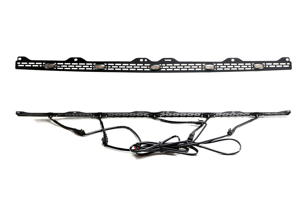 5-Section Amber Full LED Hood Bulge Grille Lighting Kit For 14-21 Toyota Tundra