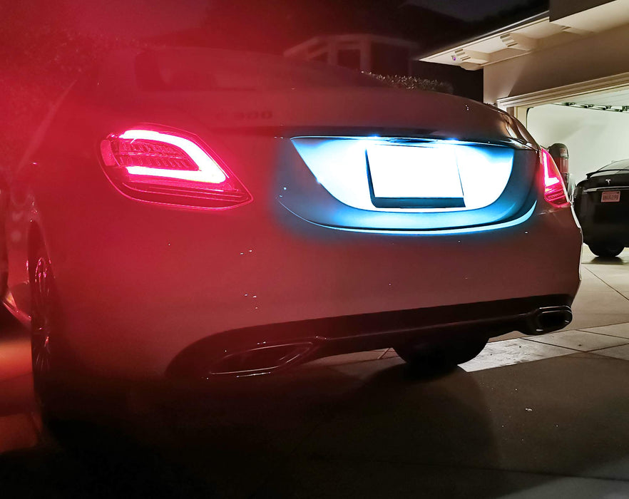 Ice Blue Full LED License Plate Lights For Mercedes C GLS GLK GLA GLC GLE Class
