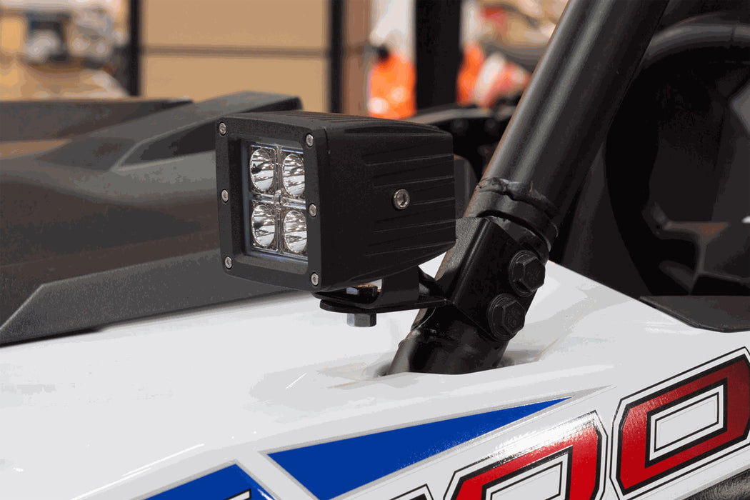 Hood Mount Front Roll Bar A-Pillar LED Ditch Light Bracket For 2014+ Polaris RZR