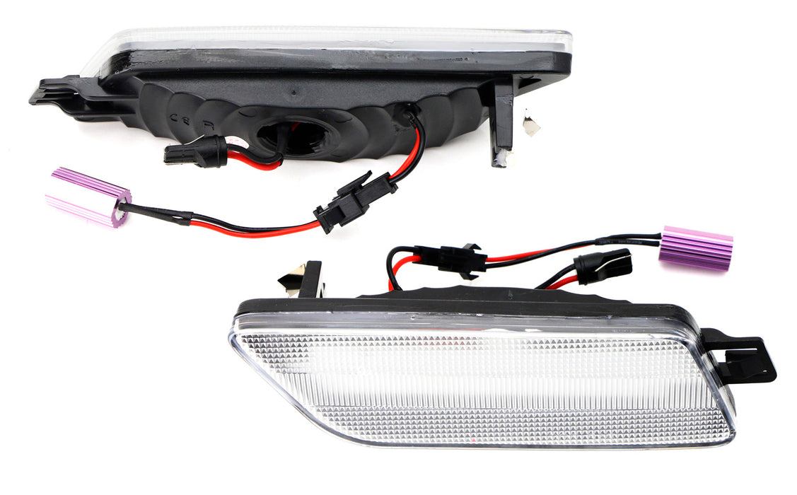 Clear Lens Amber Full LED Bumper Side Marker Light Kit For 14-24 Porsche Macan