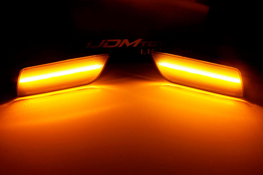 Clear Lens Amber Full LED Bumper Side Marker Light Kit For 14-24 Porsche Macan