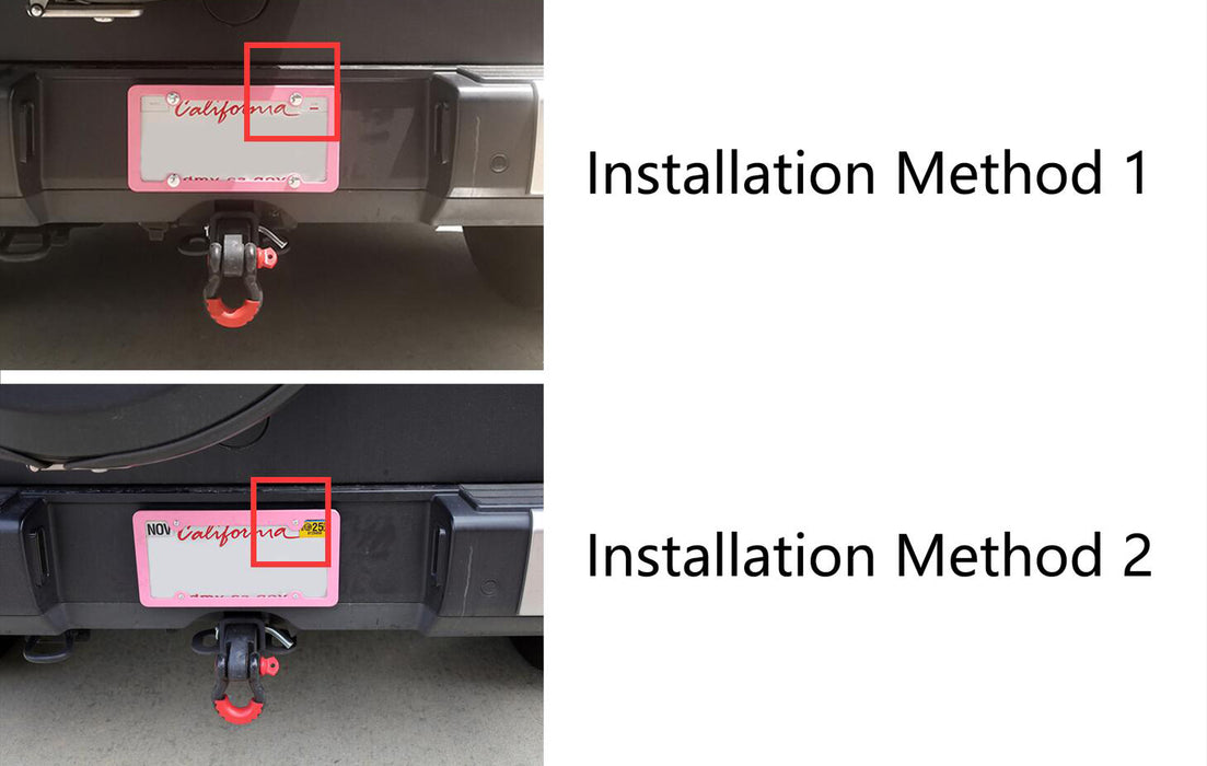 2pc Premium Pink Slim 2-Hole License Plate Frame with Screws/Fasteners and Caps