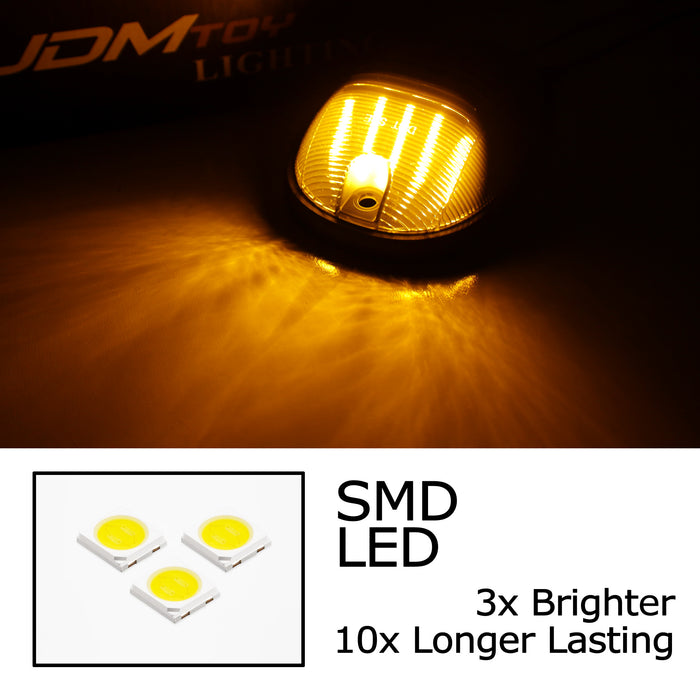 Smoke Lens Amber Full LED Cab Roof Lamps For Chevy/GMC C/K Series 1500 2500 3500