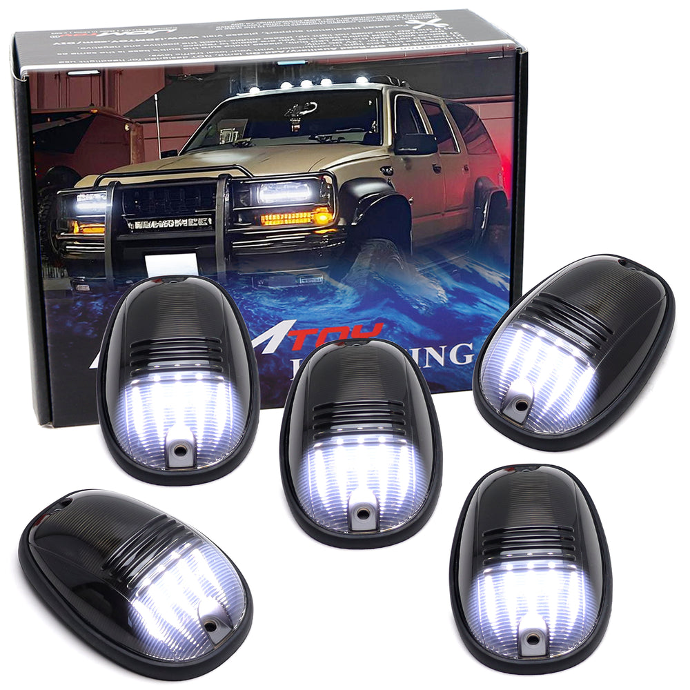Smoke Lens White Full LED Cab Roof Lamps For Chevy/GMC C/K Series 1500 2500 3500