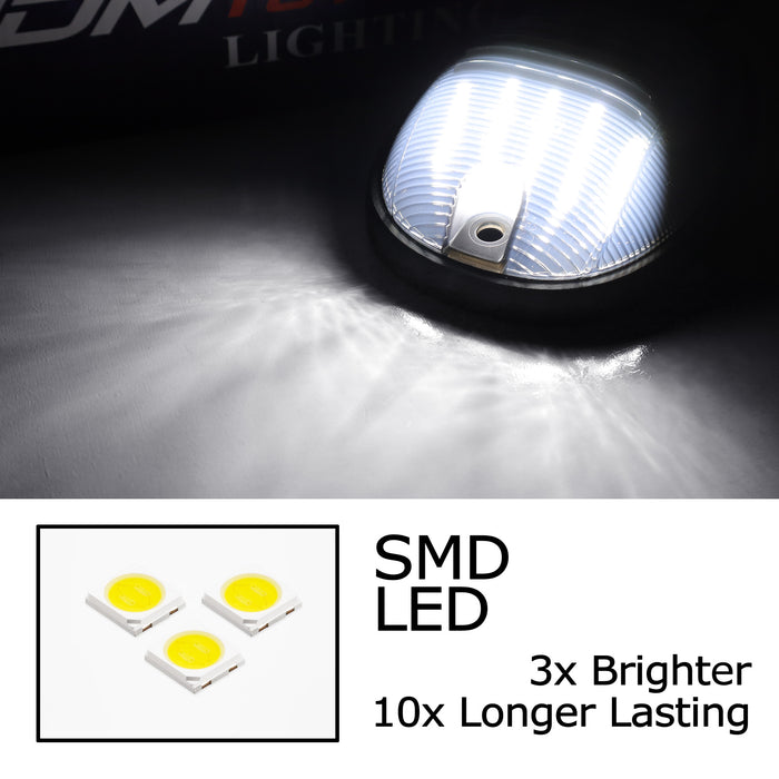 Smoke Lens White Full LED Cab Roof Lamps For Chevy/GMC C/K Series 1500 2500 3500