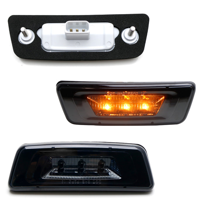 Smoked Lens Amber LED Wheel Fender Side Marker Lights For Kenworth T680 T700 880