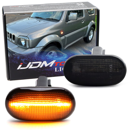 Smoke Lens Sequential Blink LED Side Markers For JDM Suzuki 2005-12, 18-up Jimny