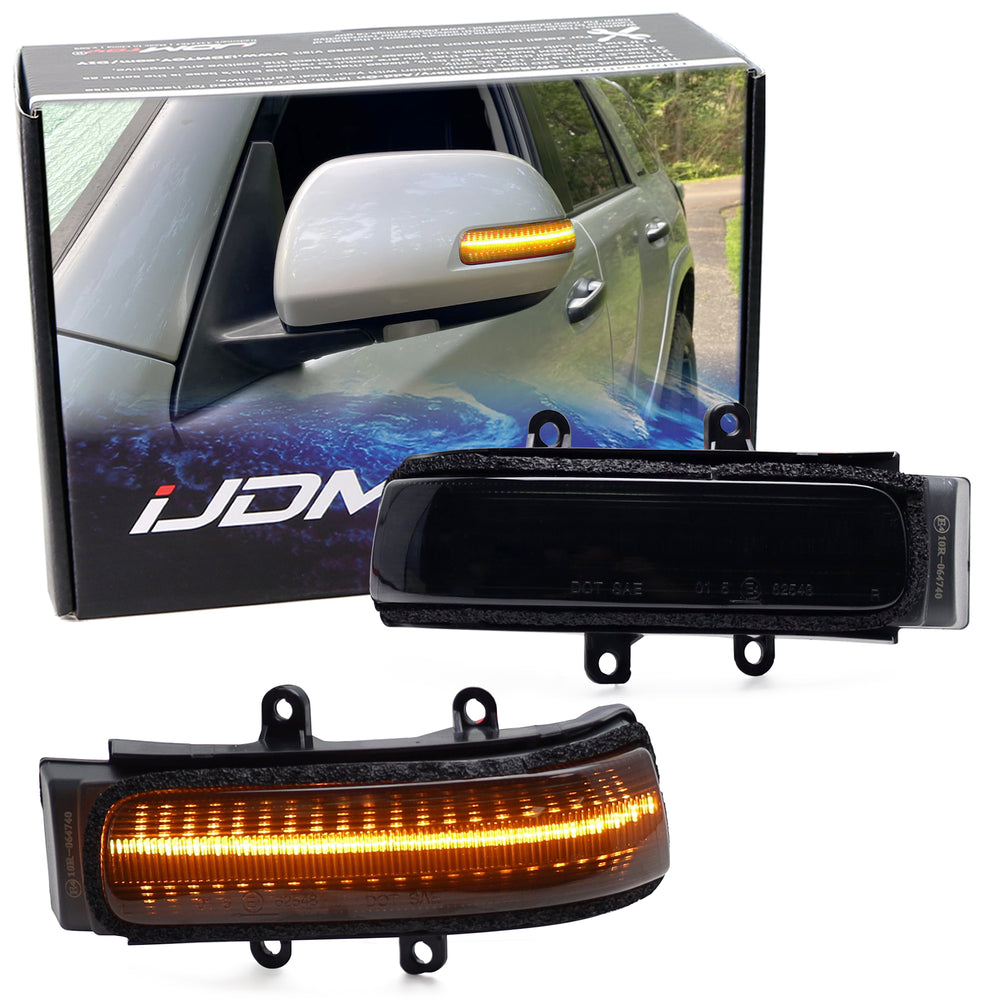 Smoke Lens Full LED Sequential Blink Side Mirror Lights For 2010-13 4Runner, etc