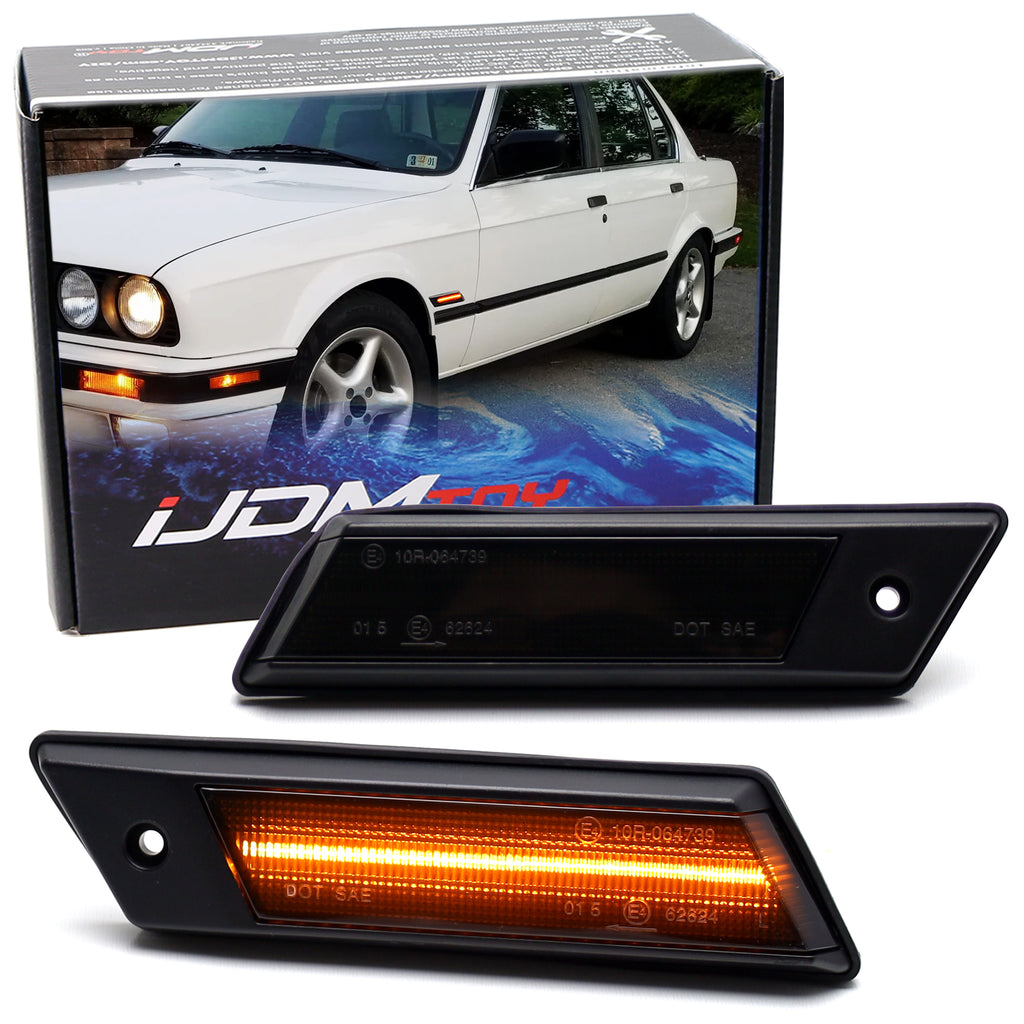 Euro-Spec Smoked Lens Full LED Fender Side Marker Lights For BMW