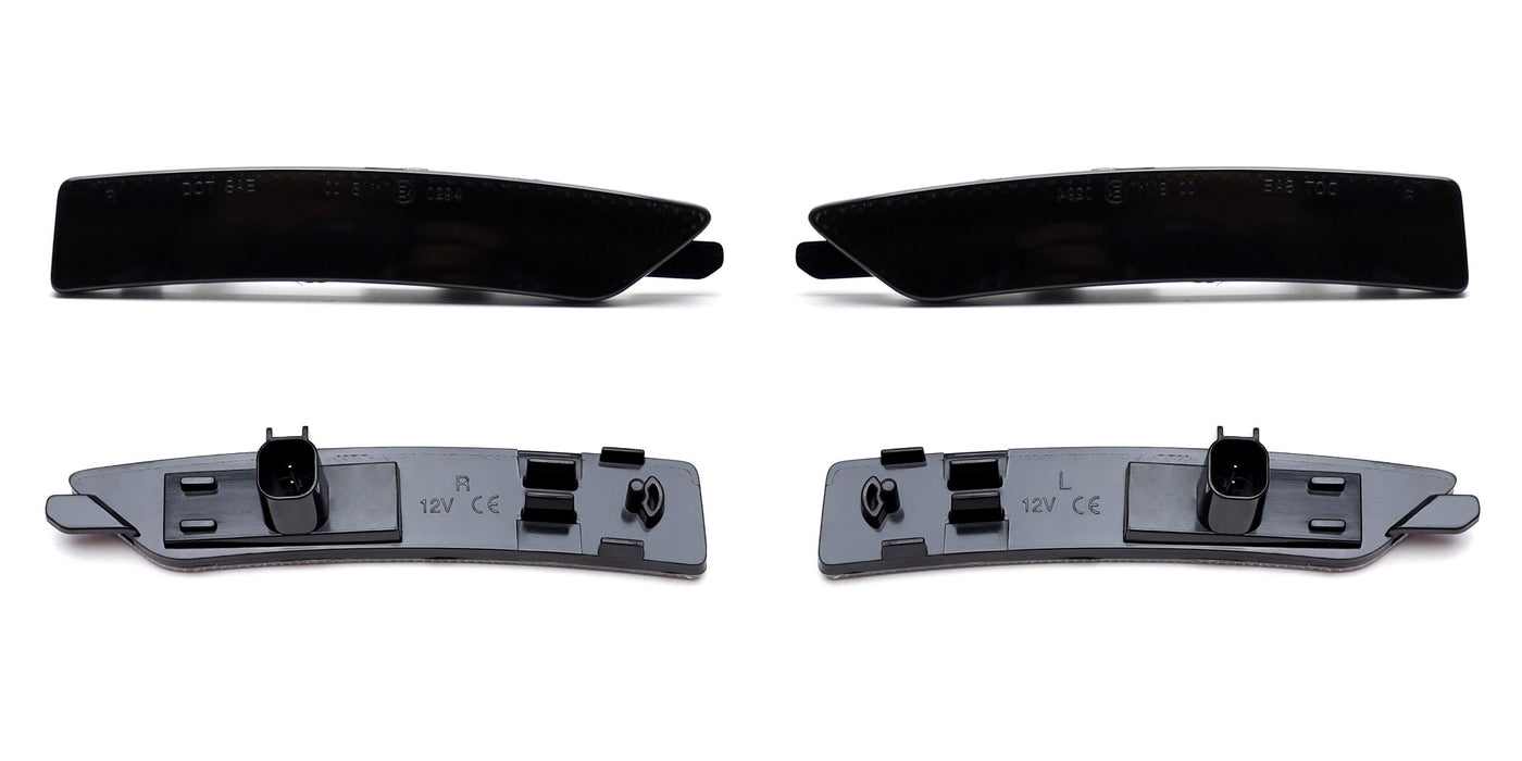 4pc Set Smoked Lens Amber/Red Full Strip LED Side Markers For Ford 2024+ Mustang