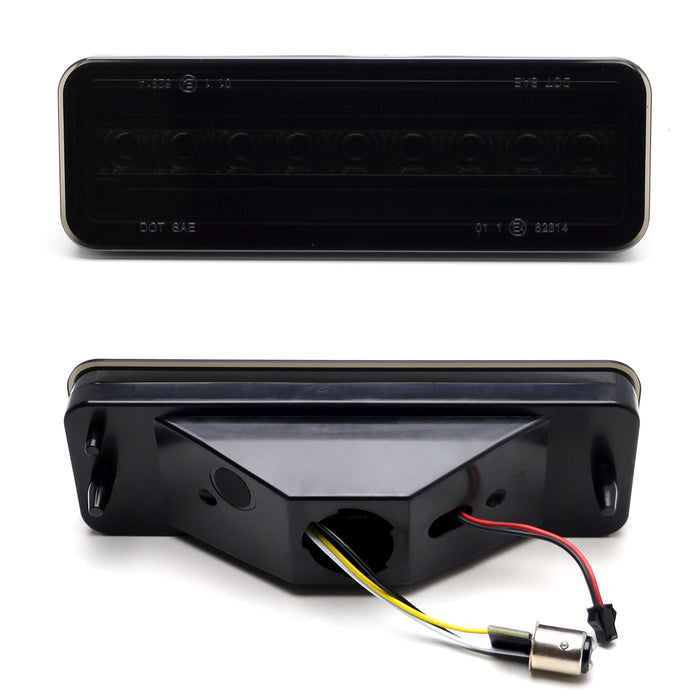 Smoked White LED Driving/Amber Sequential Turn Signal For 80-86 Bronco F-Series