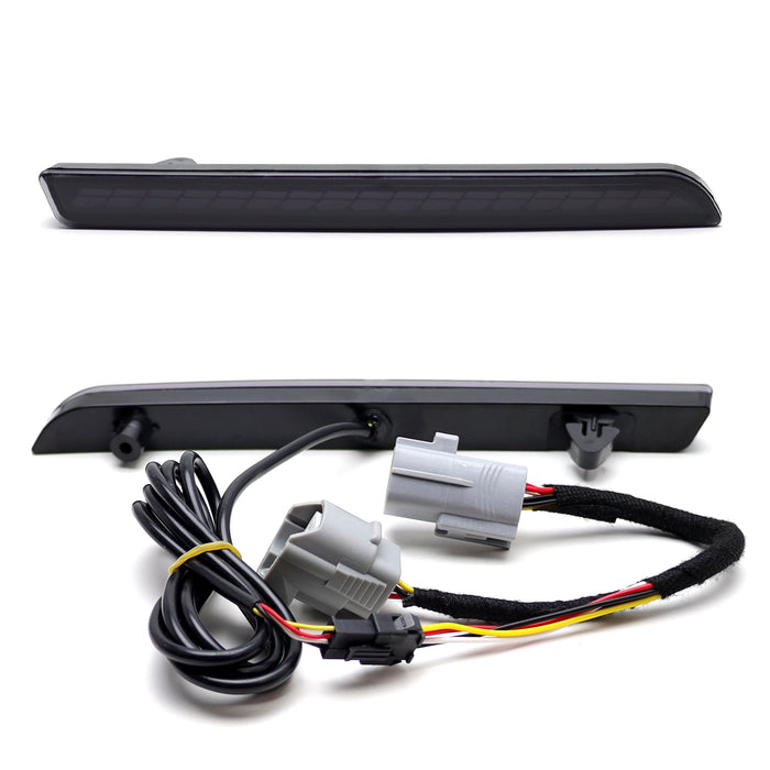 Smoked Lens Full LED Tail/Brake/Sequential Blink Bumper Reflectors For Lexus TX