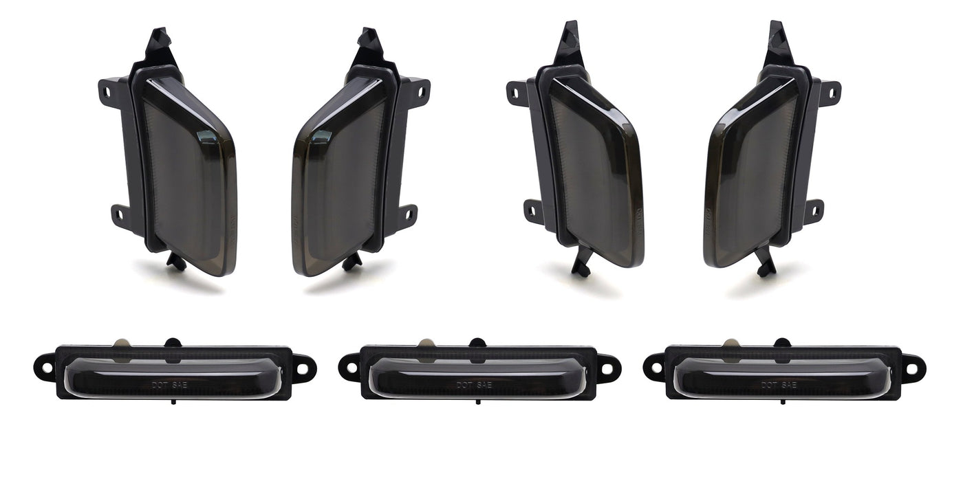 7pc Smoke Lens White Full LED Grille & Fender Flare Lighting Kit For Gen3 Raptor