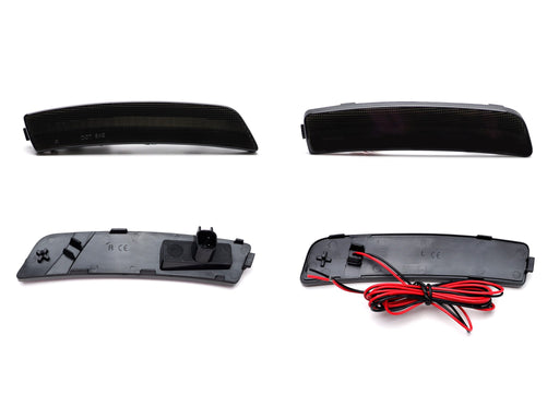 4pc Set Smoke Lens Amber/Red Full LED Side Marker Lights For Ford Mustang Mach-E