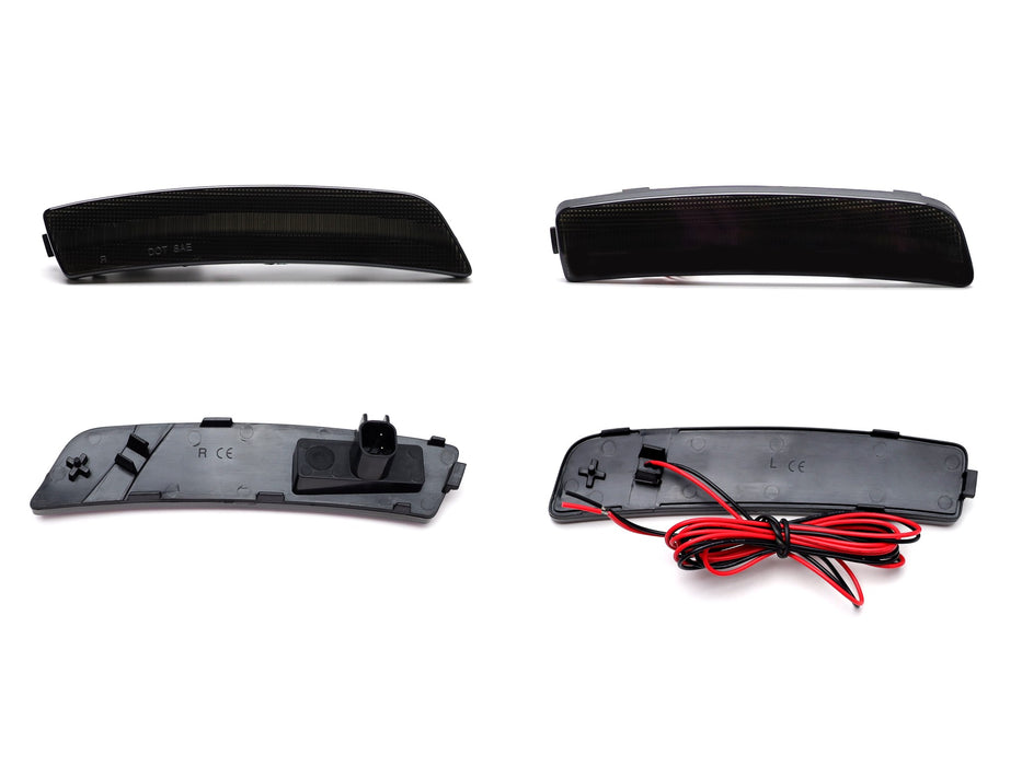 4pc Set Smoke Lens Amber/Red Full LED Side Marker Lights For Ford Mustang Mach-E