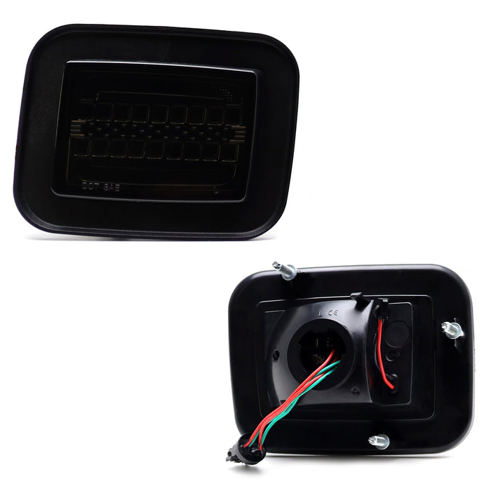 Smoke Full LED White Halo/Amber Sequential Blink Front Turn Signal For Hummer H2