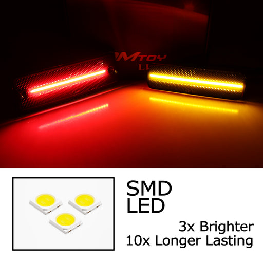 4pc Set Smoke Lens Amber/Red Full LED Side Marker Lights For El Camino/Caballero