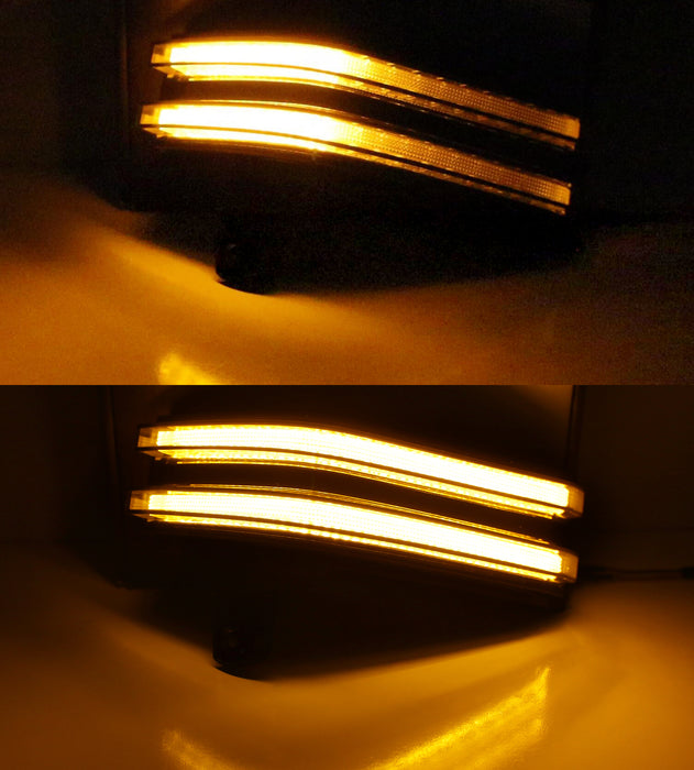 Smoke Amber Sequential Blink LED Side Mirror Lamps For 15-19 Chevy GMC 2500 3500
