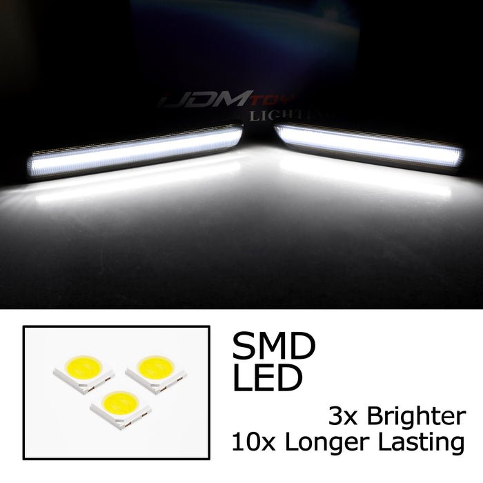 Clear Lens All White 180-SMD Full LED Strip Side Marker Lamps For 04-08 Acura TL