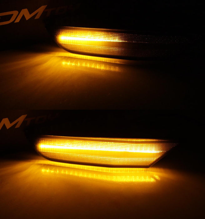 Smoked White/Amber Sequential Blink LED Side Markers For 2003-06 Infiniti G35 4d