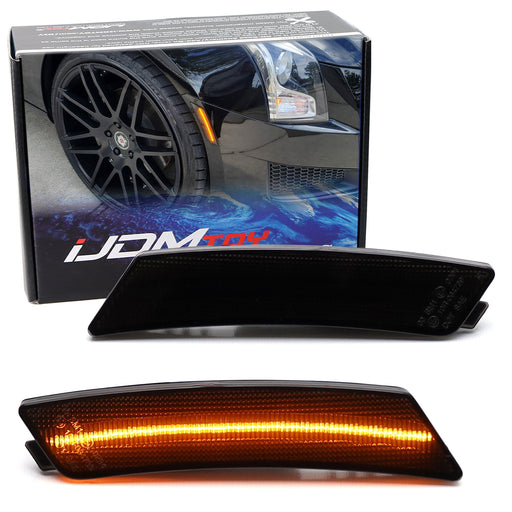Smoke Lens Amber Full LED Strip Front Bumper Side Markers For Cadillac 2020+ CT5