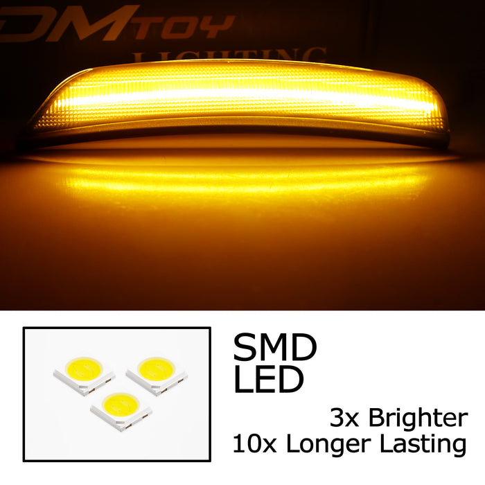 Smoked Lens Amber Full LED Front Bumper Side Marker Lights For Dodge 21+ Durango