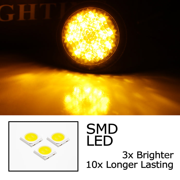 Smoked Lens Round Shape Amber Full LED Side Markers For Ford Transit Connect Van