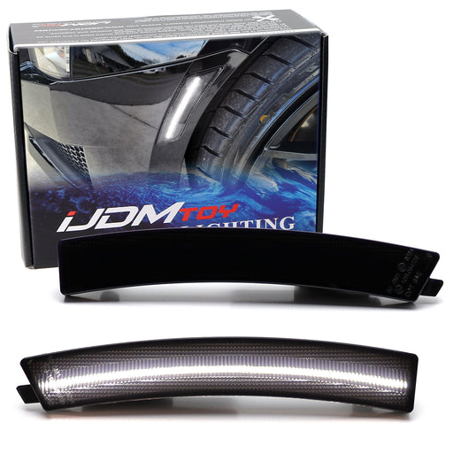 Smoke Lens White Full LED Strip Front Bumper Side Markers For Cadillac 2020+ CT4