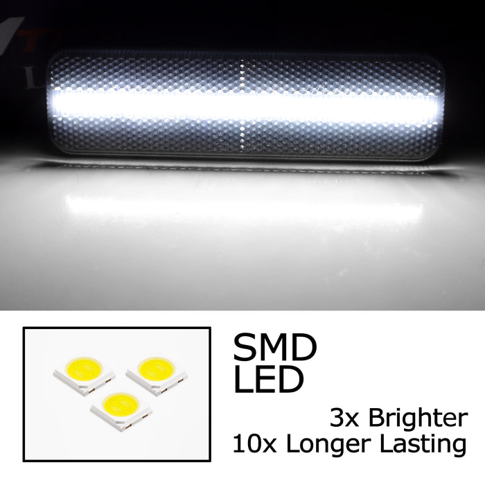 Smoke White LED Front Side Marker Lights For Dodge 70s Charger Challenger & More