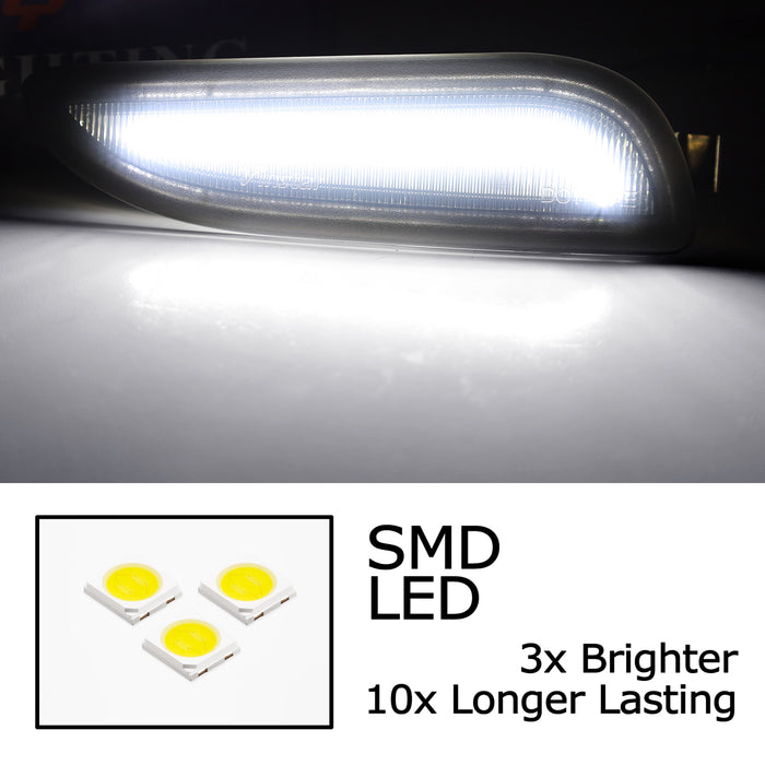 Euro Smoked Lens White LED Side Marker Lights For 2003-09 Mercedes W209/C209 CLK