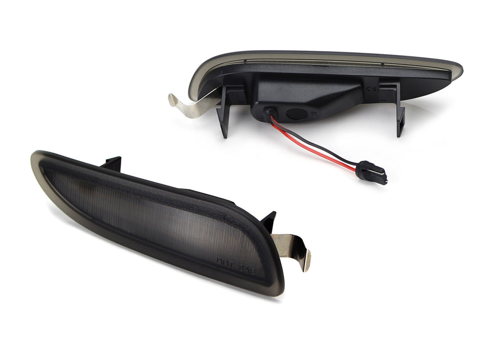 Euro Smoked Lens White LED Side Marker Lights For 2003-09 Mercedes W209/C209 CLK