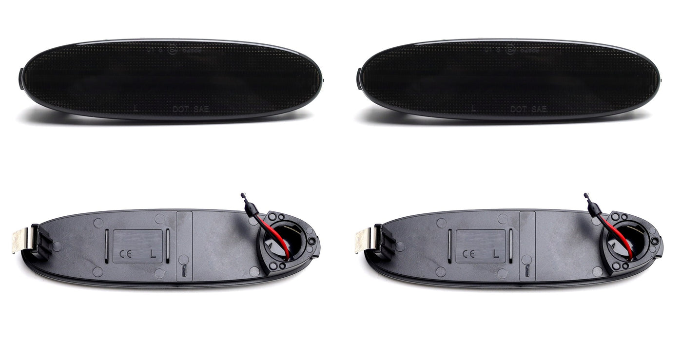 4pc Set Smoked Lens Xenon White Full LED Side Marker Lights For Jaguar 97-03 XJ8