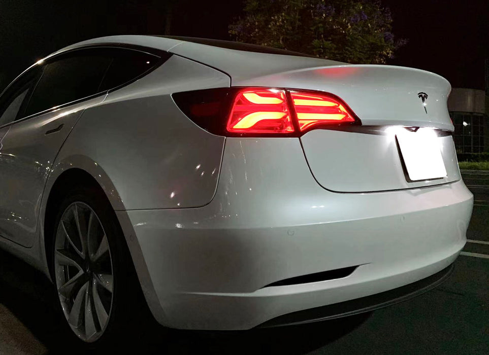 Dark Smoked Rear Bumper Reflector Lens Replacements For Tesla Model 3