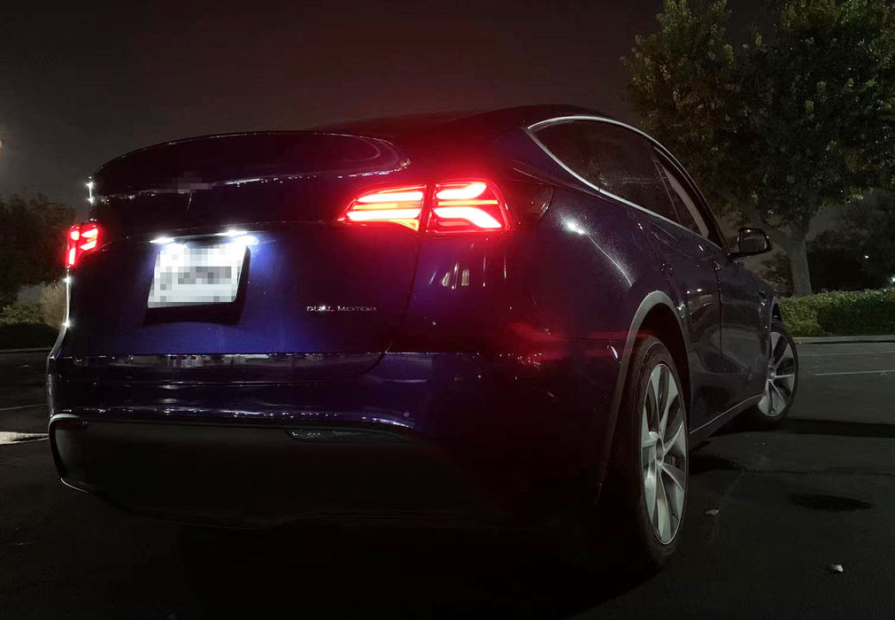 Dark Smoked Rear Bumper Reflector Lens Replacements For Tesla Model 3