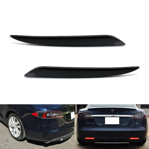 Smoke Lens 24-SMD LED Bumper Reflector Tail Brake Lights For 12-up Tesla Model S