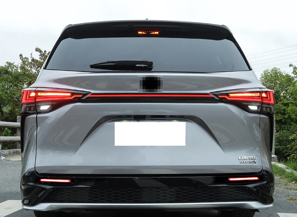Dark Red Lens Full LED Lower Bumper Reflector Lights For 2021-up Toyota Sienna