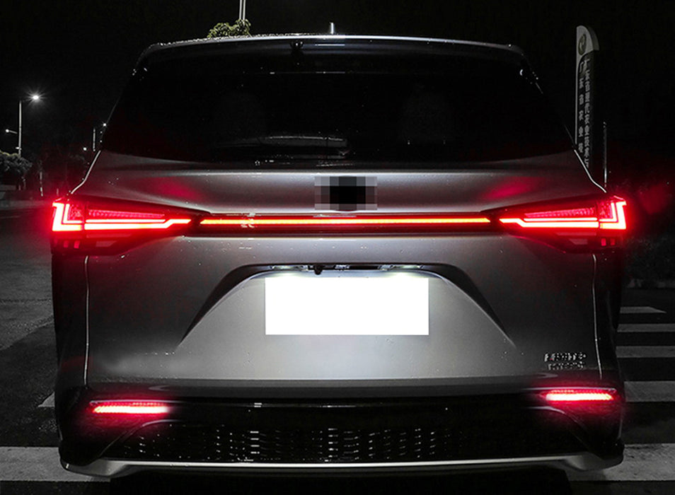 Dark Red Lens Full LED Lower Bumper Reflector Lights For 2021-up Toyota Sienna