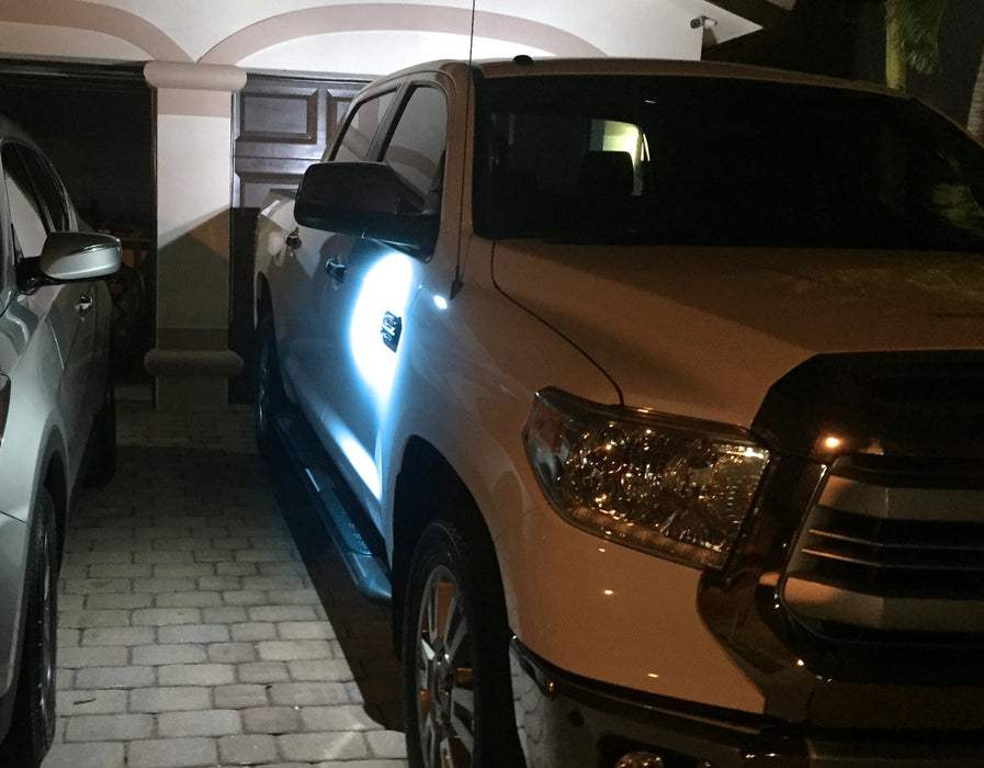 Ice Blue LED Under Side Mirror Puddle Lights For 2007-2021 Toyota Tundra Sequoia