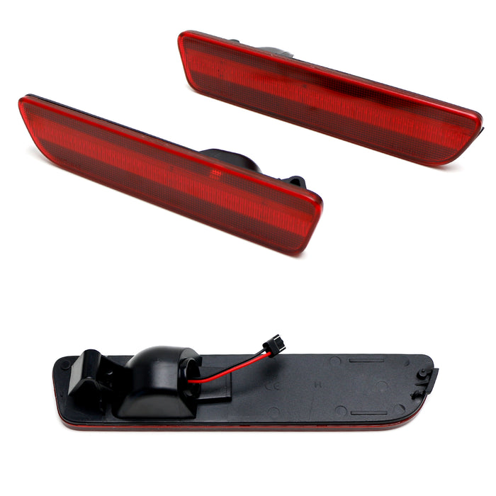 Dark Red Lens Full Strip LED Rear Side Marker Lamps For 2005-2009 Ford Mustang