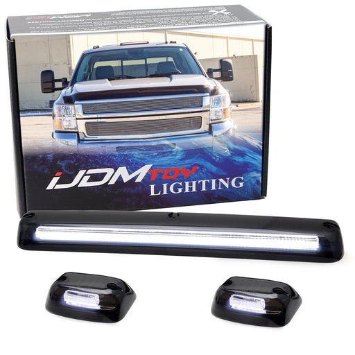 Black-Out White Full Strip LED Cab Roof Light Kit For 07-14 Silverado Sierra HD