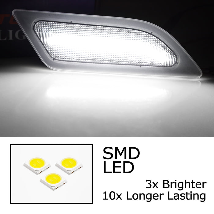 Euro Clear Lens White LED Side Marker Lights For 12-14 Mercedes W204 C250 C300