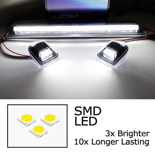 Black-Out White Full Strip 3D LED Cab Roof Light Kit For 20+ Silverado Sierra HD