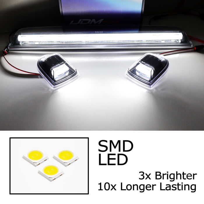 Black-Out White Full Strip 3D LED Cab Roof Light Kit For 20+ Silverado Sierra HD