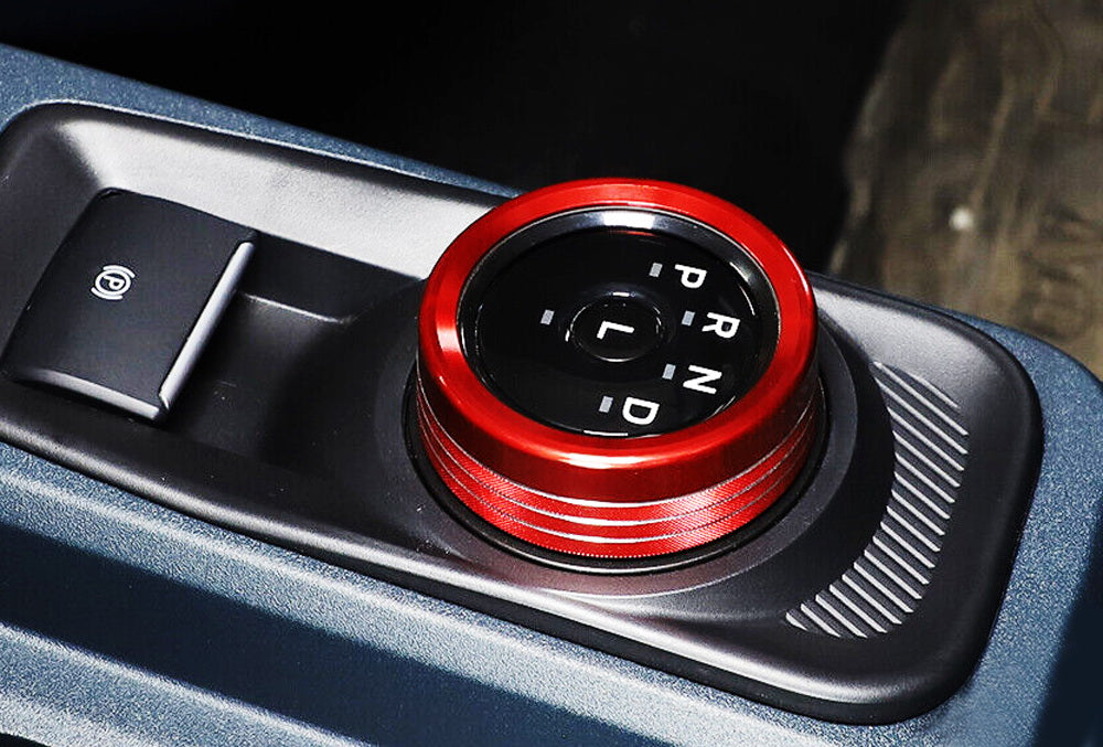 Red Gear Shift Knob Ring Trim Cover For Dodge Ram 1500 2013-2017 – Aluminum Alloy, Easy Install, Interior Accessory