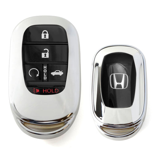 Silver Front & Back Full Coverage TPU Key Fob Case For 2022+ Honda Accord Civic