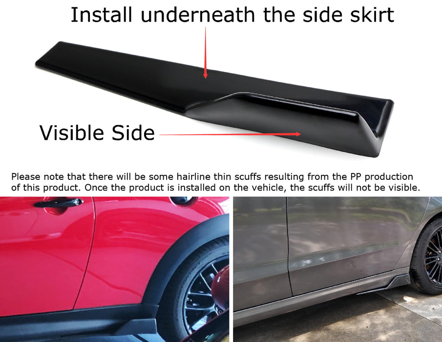 Extra Long Left/Right Carbon PP Universal Rear Side Skirt Winglets Diffusers