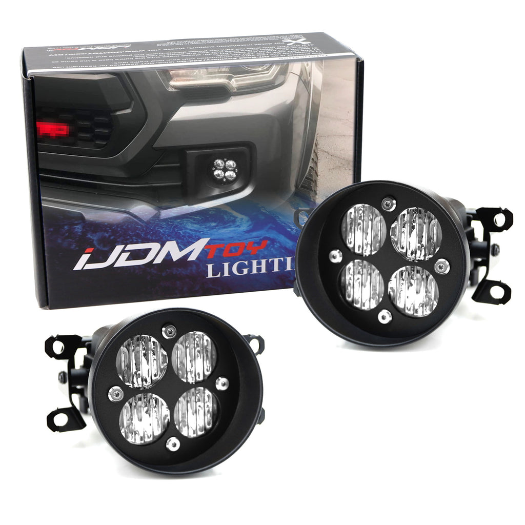 Clear Lens 24W LED Wide Angle SAE Fog Light Kit For Toyota Tacoma